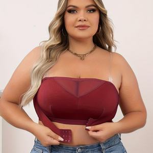 TJ Soutien-Gorge Push-Up Sans Fil Antidérapant Motif Solide Col Sans Bretelles Extension Transfrontalière Petit Rehausseur de Poitrine Mince Grande <span class=keywords><strong>Taille</strong></span> Soutien-Gorge - Product Image 2