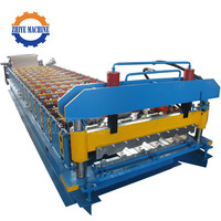 Máquina de fabricación de láminas de hierro, máquina de laminación de doble diseño para techo glaseado
