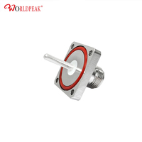 Connecteur RF Fabricant Connecteurs plaqués argent N Femelle Jack 4 trous Bride 32*32mm Montage sur panneau Adaptateur de câble