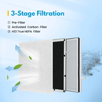 Filtre de remplacement Vital 100 True HEPA compatible avec le purificateur d'air LEVOIT 100, H13 et charbon actif à haute efficacité
