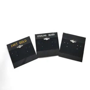 Porta-joias personalizado, novo suporte de pvc de veludo com estampa personalizada de 3 pares para cartão de embalagem