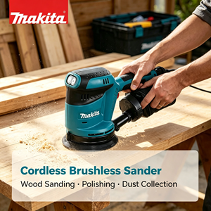 Machine à poncer sur rail Makita 18V sans fil, sans balais, mini-outil de polissage pour le travail du bois, petit outil de meulage pour meubles - Product Image 5