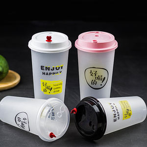 Tasse à bulles boba en plastique, 50/500ml, 16oz, jetable, jus de <span class=keywords><strong>yaourt</strong></span>, dure, pp, gobelet en plastique, pour boisson chaude et froide, bon marché - Product Image 6