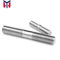 High Strength 304 Stainless Steel/Carbon Steel Double-Ended Stud Bolts with Zinc Finish Double-Headed Threaded Fasteners