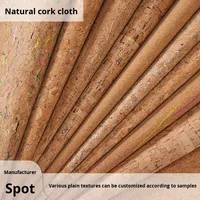 Cuir synthétique PU imperméable écologique imprimé sur mesure, aspect liège, tricoté, grain de bois de chêne naturel uni pour sacs, vêtements et gants