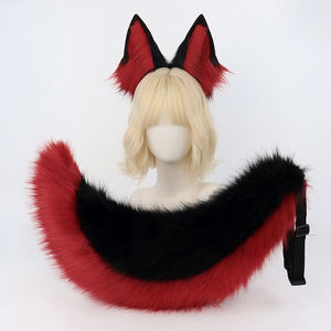 قطعة واحدة آذان الوحش والذيل تأثيري الذئب الكلب زي جديد أسود الظهر الذئب عقال & الدعائم ذيل الكلب-دروبشيبينغ - Product Image 5