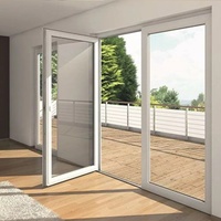 Portes à battants Nuoxin Superior UPVC à double vitrage à rupture de pont thermique, porte à battants écoénergétique pour maison moderne, certifiée AS2047