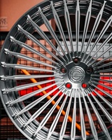 Tout argent avec rayons multiples Custom 15 ~ 24 Inch Car Forged Alloy Gold Chrome Wheels 5x114.3 5x120 5x130 Jante