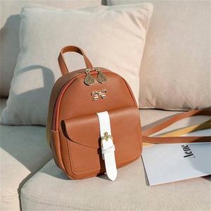 Damen Mini Rucksack Luxus PU Leder Kawaii Rucksack Niedlich Grace ful Bagpack Kleine Schult aschen für Mädchen Bow-Knot Leaf Hollow - Product Image 5