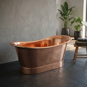 Baignoire autoportante ovale en cuivre, faite à la main, classique, sans couvercle, pour adultes - Artisanat indien - Product Image 4