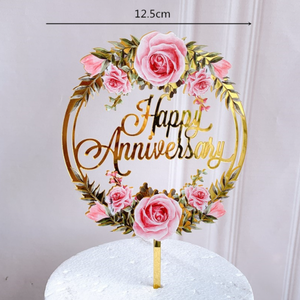 <span class=keywords><strong>Mr</strong></span> & <span class=keywords><strong>Mrs</strong></span> Feliz cumpleaños/día de la madre flor corona acrílico pastel Topper Cupcake Toppers para cumpleaños boda aniversario fiesta Decoración - Product Image 3