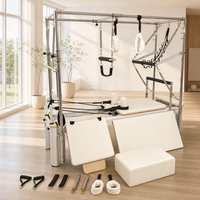 Machine de Pilates Cadillac Reformer 3 en 1 en alliage d'aluminium avec barre trapèze et système de poulies à cordes pour usage domestique, en studio ou en salle de sport