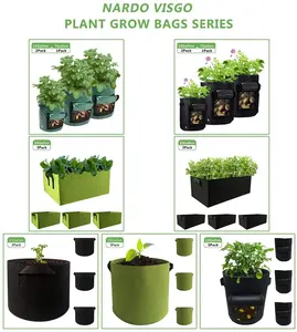 Fabric Grow Bag 3/5/7/10/15 /50/100/400 Gallon Potato Planter Growing Bag Eco-friendly Grow Bag Breathable Planting Pots