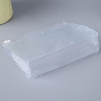 Sac de pochette cosmétique en PVC givré clair à la mode étui de rangement à fermeture à glissière portable étanche avec motif de dessin animé