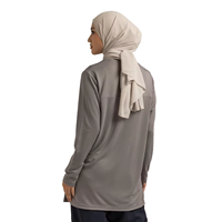 Lignes Fashion Bescheiden Muslim Vrouwelijke Sporttop Islamitische Ademend Rekbaar Poly Mesh Losse Sporttop Sportkleding