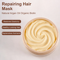 Masker Rambut Minyak Argan OEM untuk Rambut Kering Formula Perawatan Intensif Anti Frizz Kondisioner Mendalam OEM Label Pribadi Masker Rambut Biotin