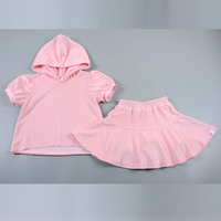 Ensemble décontracté deux pièces pour filles, style été 2026 : jupe élégante et culotte à manches courtes en tissu uni