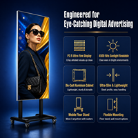 Affichage numérique LED P2.5 à pas fin, ultra haute luminosité, support mural mobile pour vitrine de magasin et commerce de détail