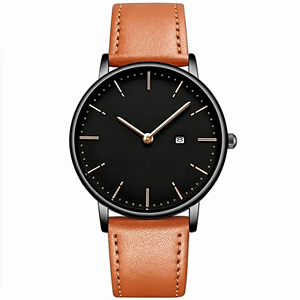 Nuovo orologio da polso da uomo in pelle al quarzo analogico minimalista alla moda <span class=keywords><strong>con</strong></span> design estremamente sottile <span class=keywords><strong>con</strong></span> ora/data - Regalo di compleanno Relojes Hombres - Product Image 1