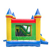 Château gonflable de qualité commerciale avec toboggan et souffleur en PVC 16' X 17' pour jardin, parc, fêtes d'anniversaire