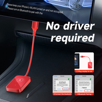 Adaptor Universal 2 in 1 Wireless CarPlay Android Auto Tanpa Kabel Kotak Adaptor Autoradio Kabel Merah Terjalin Layar Asli