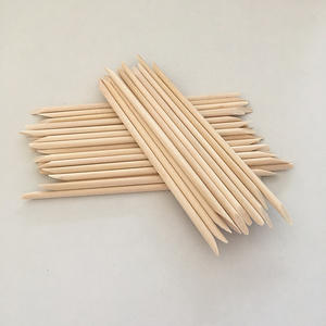 Haute Qualité Jetable Double Extrémité Nail Art Manucure Pédicure Outils Orange Bâtons En Bois avec Poignée En Bambou Prix Usine - Product Image 1