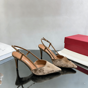 Stylish Crisscross Strap Slingback Mid <b>Heel</b> Pumps with Soft Lining for Women Casual and Dressy Outfits Valentinoing - Product Image 2