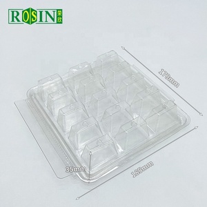 Bán buôn 6 12 18 24 nhựa dùng một lần rõ ràng hộp Macaron vỏ sò bao bì với nắp có bản lề - Product Image 2