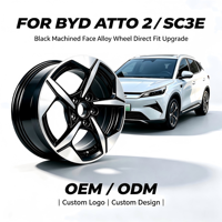 Vehículos de Nueva Energía BYD Atto 2, Llantas de Aleación de 16 Pulgadas, 4x100 5x114.3, Cinco Radios, 40 mm, Alto Rendimiento, Diseño Cóncavo, Acabado Negro, 5 Unidades