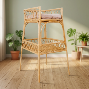 Cuna de ratán Nhat Minh con diseño tropical y acabado natural para bebés y niños de 0 a 3 años - Product Image 3