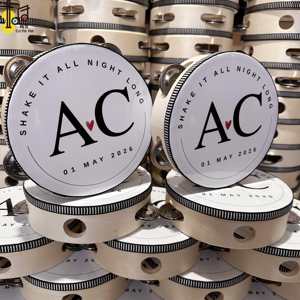 กลองแทมบูรีนขนาดเล็ก 4 นิ้ว หนังแกะเทียม สำหรับงานแต่งงาน โบสถ์ งานปาร์ตี้ ออกแบบเองได้ตามต้องการ กลองมือถือ ราคาตามที่คุณต้องการ - Product Image 4