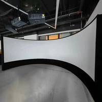 Pantalla de Cine de 180, 220 y 270 Grados para Simulador de Vuelo, Pantalla de Proyección Curva 4K con Marco para Montaje en Pared, Proyección 3D Plateada