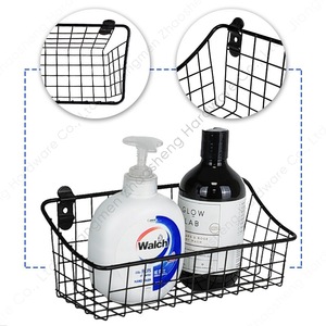<b>Wire</b> <b>Storage</b> Basket Rectangle Black <b>Wall</b> Mounted Kitchen Bathroom Bedroom <b>Rack</b> - Product Image 4
