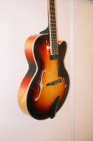 Gitar Elektrik Jazz 17" Buatan Tangan Yunzhi Luthier, Body Hollow Maple Berpola, Top Sunset Spruce, Fingerboard Ebony, 6-String