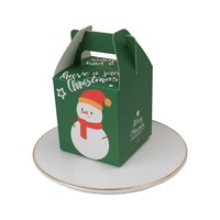 Boîte en papier rouge de Noël avec poignée pour bonbons, jouets, cadeaux, emballage pour anniversaire, boîte de bonbons en forme de bonhomme de neige pour enfants