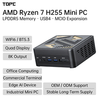 Mini PC TOPC AMD Ryzen 7 H255 con Radeon 780M, USB4, USB3, Puerto MCIO, Doble LAN 2.5G, Compacto para Oficina, Uso Industrial y Comercial