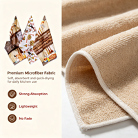 Serviettes de cuisine en microfibre imprimées sur mesure, séchage rapide, absorbantes, chiffons à vaisselle carrés, chiffons de nettoyage écologiques, vente en gros OEM