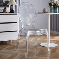 Nouvelle conception 2026 – Magnifique chaise de fête d'extérieur empilable en acrylique, chaise de mariage transparente de luxe de style européen, chaise trône transparente