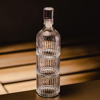 Stapelbare kristallen glazen wijnkaraf glazen set ouderwetse tumblers vintage stijl 300ml inhoud machinaal geperst feestwijn
