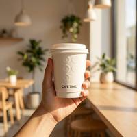 Gobelet en papier à double paroi écologique avec logo personnalisé, jetable, pour café chaud, thé, boissons à emporter, 8 oz, 12 oz, 16 oz, biodégradable, isolé