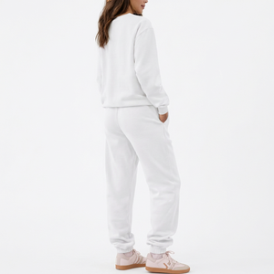 Top Unisex <b>Plus</b> <b>Size</b> Plain Solid Two Piece Outfits Sweatsuit <b>Lounge</b> <b>Set</b> Long Sleeve Crewneck Sweatshirt Jogger Pants Tracksuit - Product Image 3