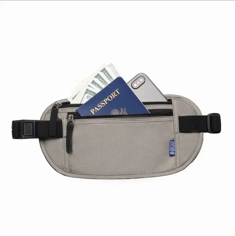 Travel RFID anti-theft passport bags ladies Fanny Pack multifunctional invisible close-fitting nylon Waist Bag for men