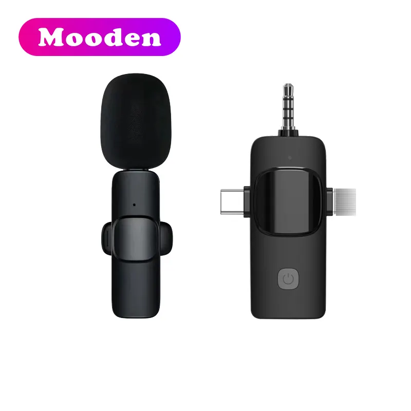 K15 Wireless Collar Microphone Type-c 3 in 1 Interface Mobile Phone Outdoor Recording Live Wireless Lavalier Microphone