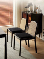 Chaise de salle à manger nordique moderne avec structure en bois massif, coussin en lin et éponge, dossier en bois d'hévéa de qualité FAS, pour salon et parc