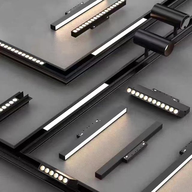 New Design Magnetic Track Light 48V Surface Recessed Pendant LED Spot Light Magnetic Track Rail Magnetic Track Lighting System