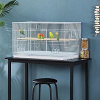 Cage à oiseaux avec séparateur, cage à perroquet avec 4 perchoirs en bois, cage de reproduction pour oiseaux, transporteur d'animaux de compagnie portable, perroquets vivants