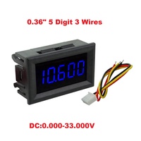 Voltmètre numérique LED YWS 0,36 pouces, monophasé DC, 5 chiffres, 3 fils, 0-33V, pour tableau de bord de voiture, avec boîtier en plastique