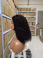 Perruque en cheveux humains vierges en gros, économique, coupe bob droite, coupe pixie, avec closure en dentelle 4x4 effet 'water wave'