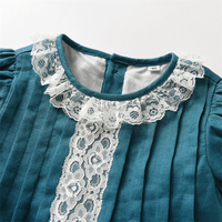 Nouveau enfants robe d'été courte bleu dentelle manches nouveau-né soeur correspondant tenues doux espagnol Boutique bébé fille robes volants