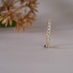 Minimalist Gold Diamond Band <b>Ring</b> for Women Elegant <b>Thin</b> Wedding Eternity <b>Ring</b> Luxury Stackable Bridal Jewelry - Product Image 6